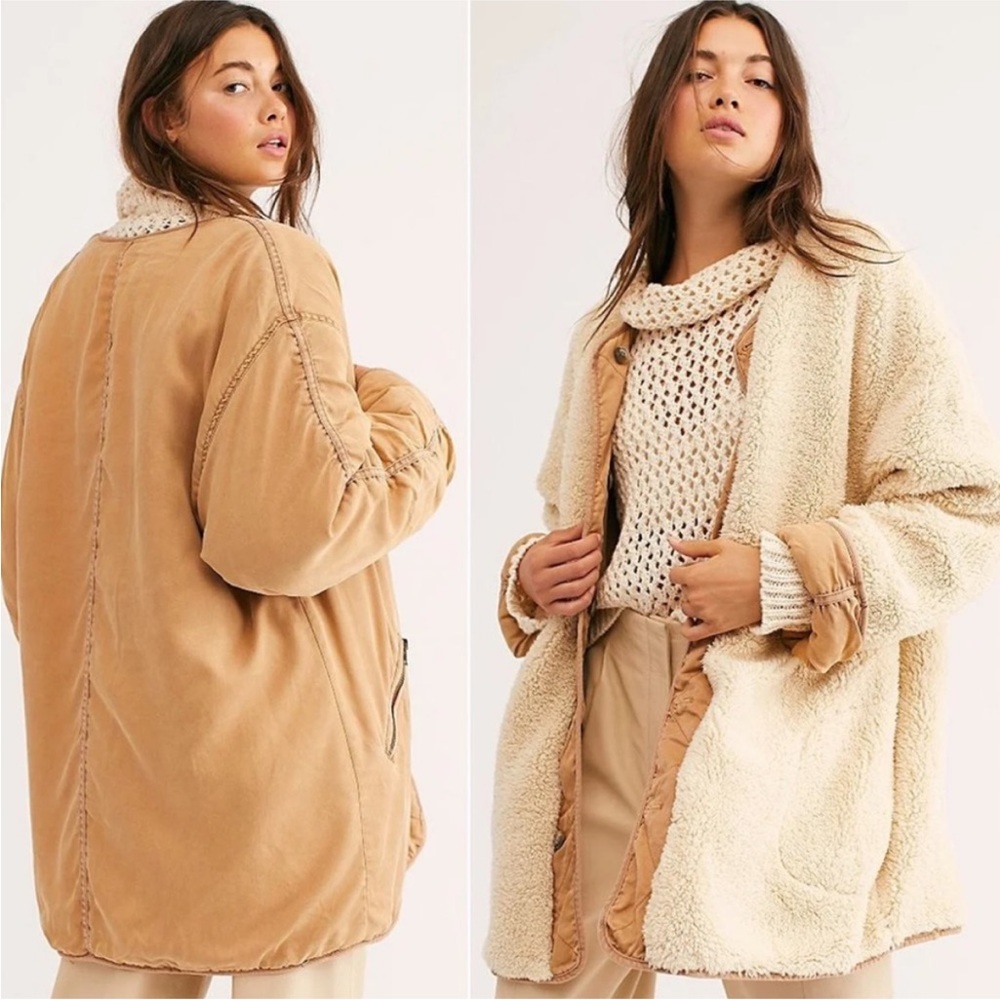 Free People Ivy Sherpa Jacket Size L (fits like XL)